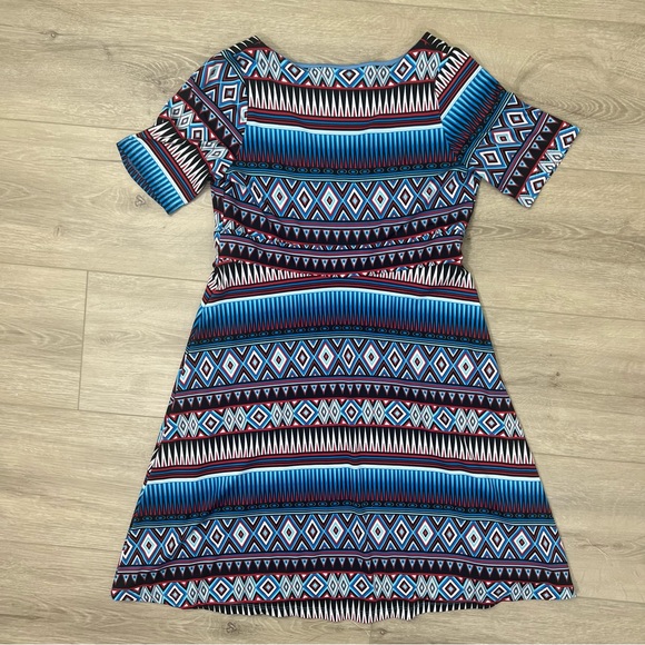 Poppy & Bloom Dress size 12 0X Geometric Print Made In USA A-Line - Picture 3 of 8